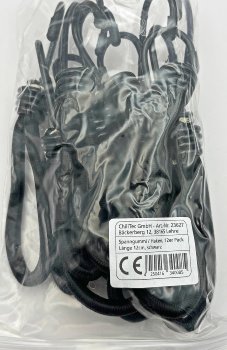 Spanngummi mit Haken, 12er Pack - Extra stark, Länge 12cm, schwarz