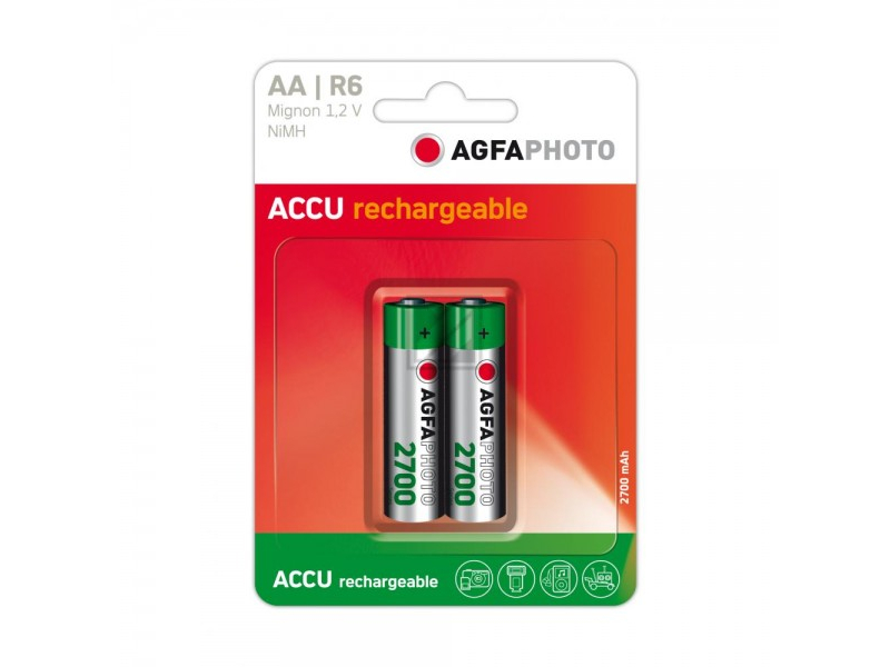 AGFAPHOTO Akku 2700mAh Power Alkaline AA Mignon (2-Pack)