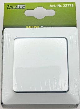 MILOS Taster, weiß matt - 0-250V~/ 10A, inkl. Rahmen, UP