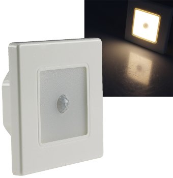LED Wand-Einbauleuchte "EBL 86 PIR" - 1,8W, 3000k, warmweiß, Rahmen cremeweiß