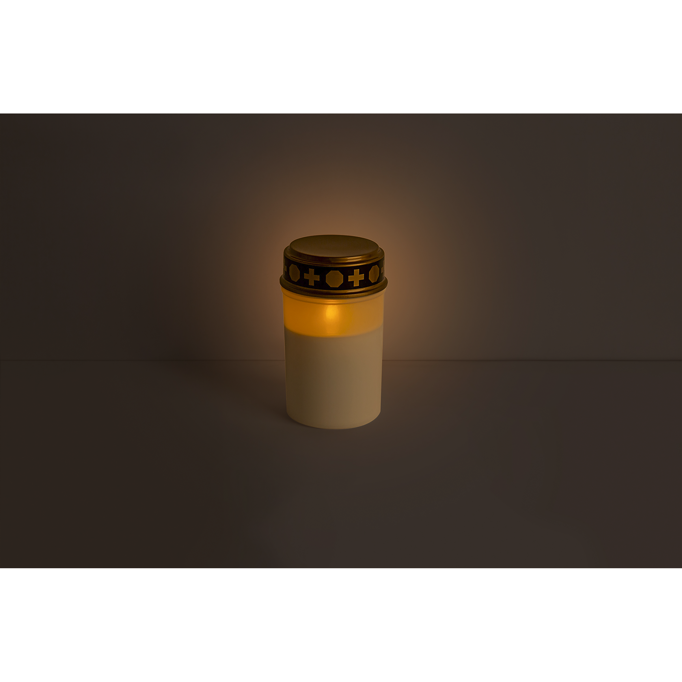 LED Grablicht, ØxH 7x12,5cm, Flackereffekt, batteriebetrieben, weiß