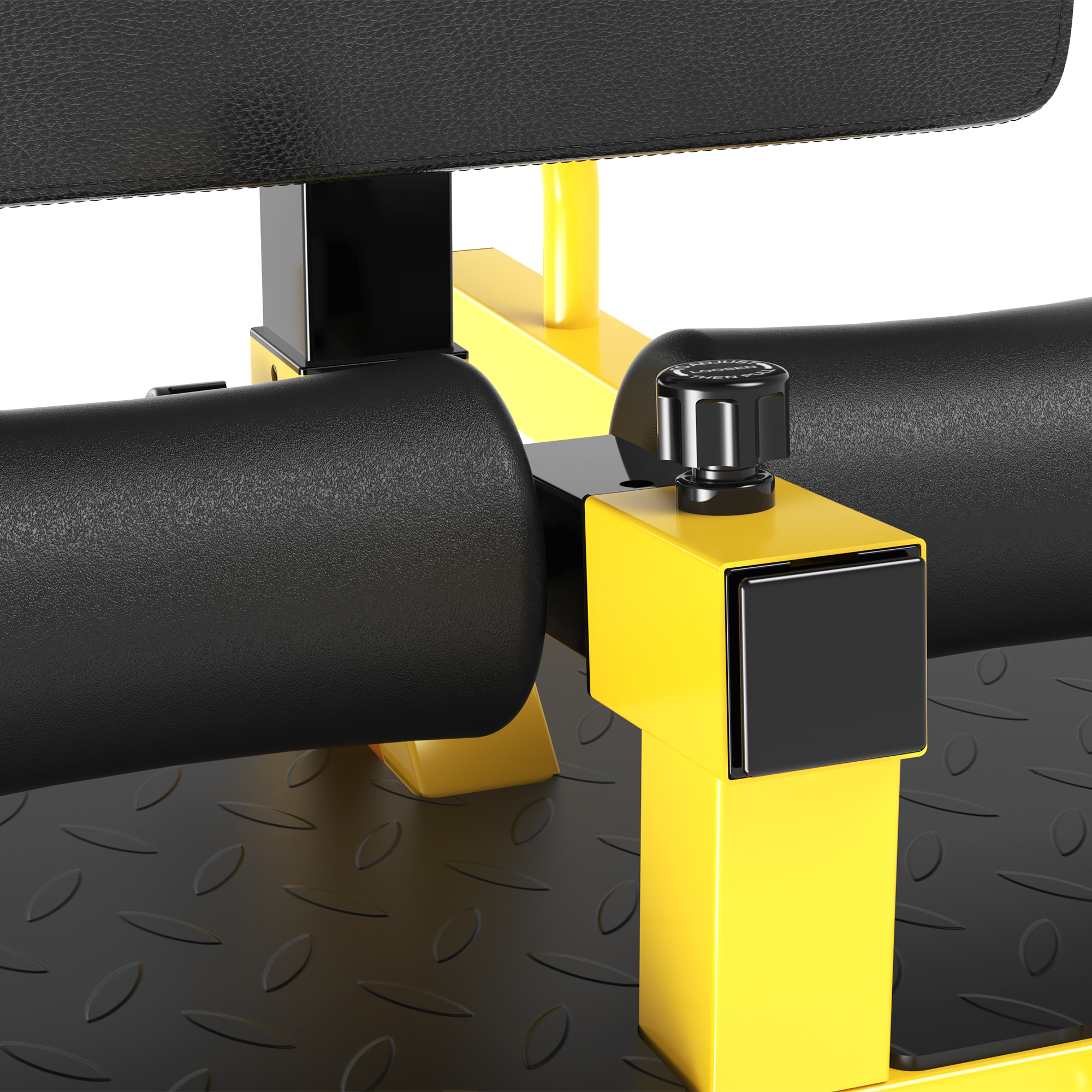 Sissy Squat Kniebeugentrainer Beintrainer Bauch-Gesäß-Trainer 3 in 1 Trainer verstellbar bis 120 kg Stahl Gelb+Schwarz 50 x 97 x (44,5-56,5) cm