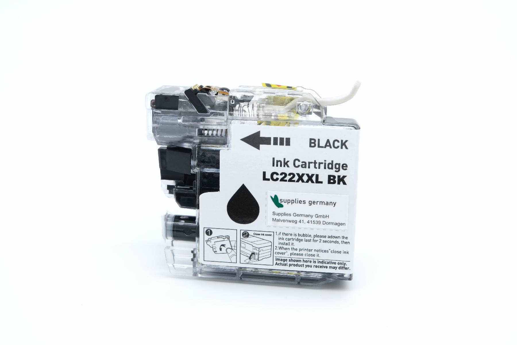 LC22EXXLschwarz alternativ Tinte schwarz für Brother / LC22Eschwarz / 2.400 Seiten