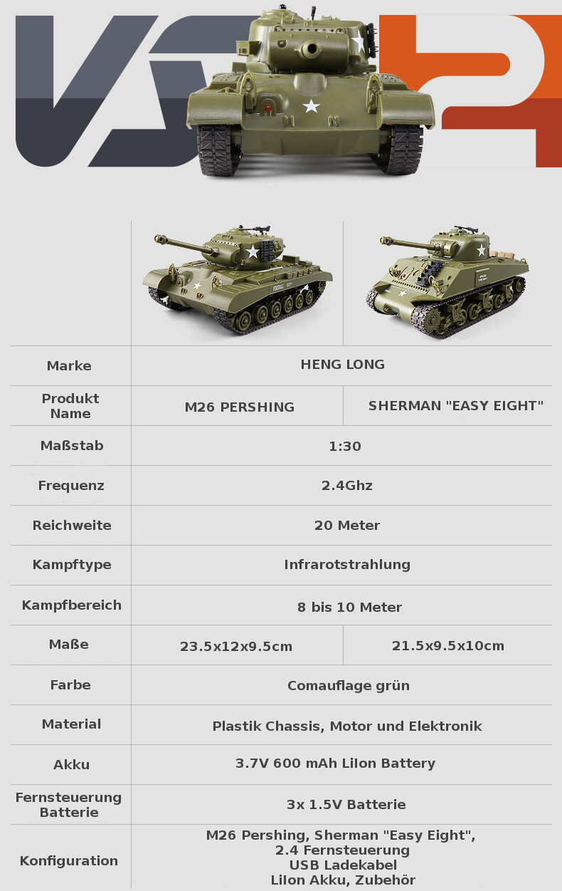 RC Panzer Battle 2er Set - Infrarot Kampfsystem - Gefechtssimulation