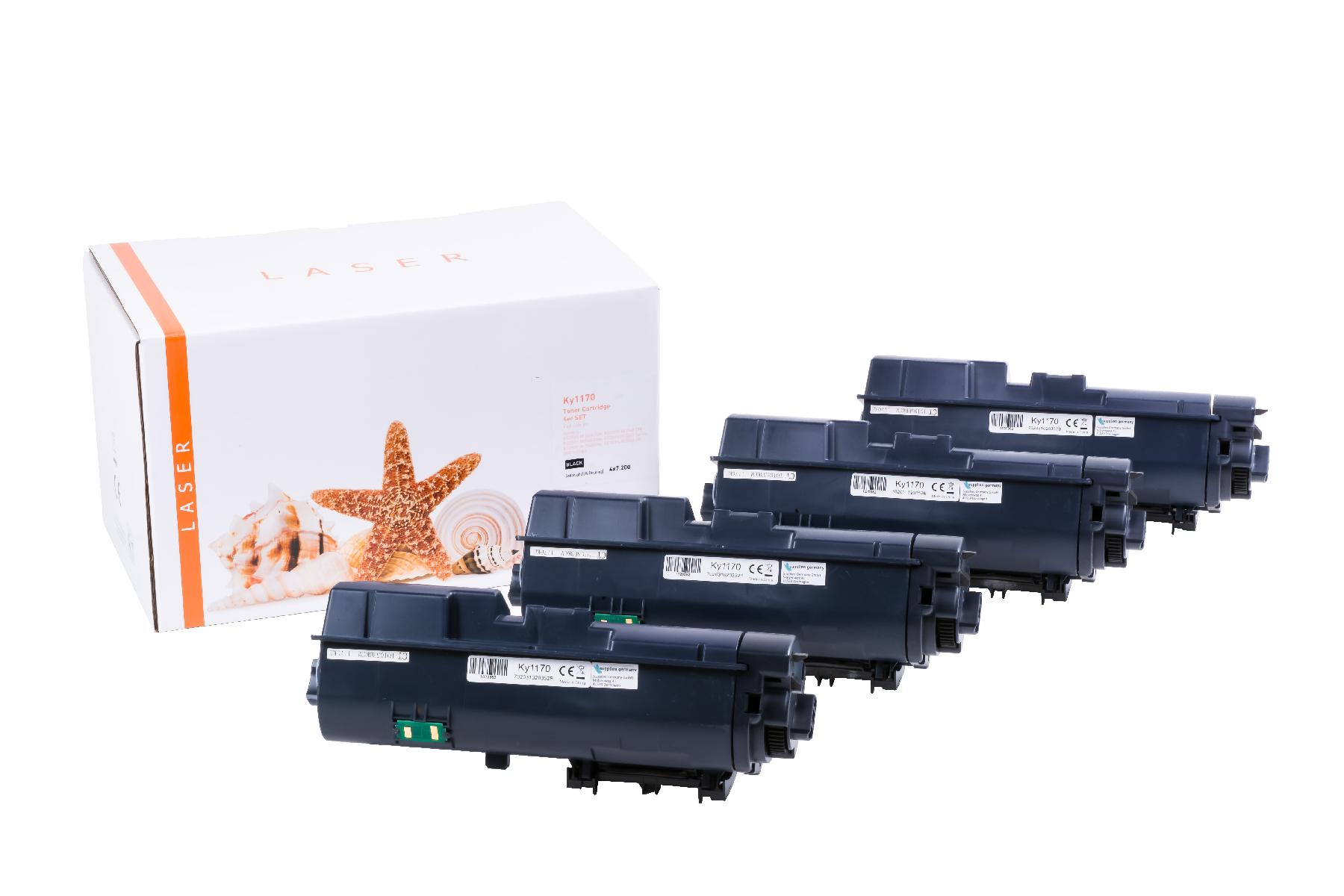 4er Set  TK1170 alternativ Toner schwarz für Kyoce / TK1170 / 4x7.200 Seiten