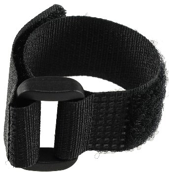 Klettband mit Öse, 5er Pack - 15x2cm, schwarz