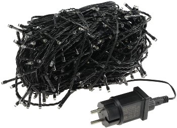 LED Aussen-Lichterkette "CT-ALK400" 40m - warmweiß, Kabel schwarz, IP44, 400 LEDs