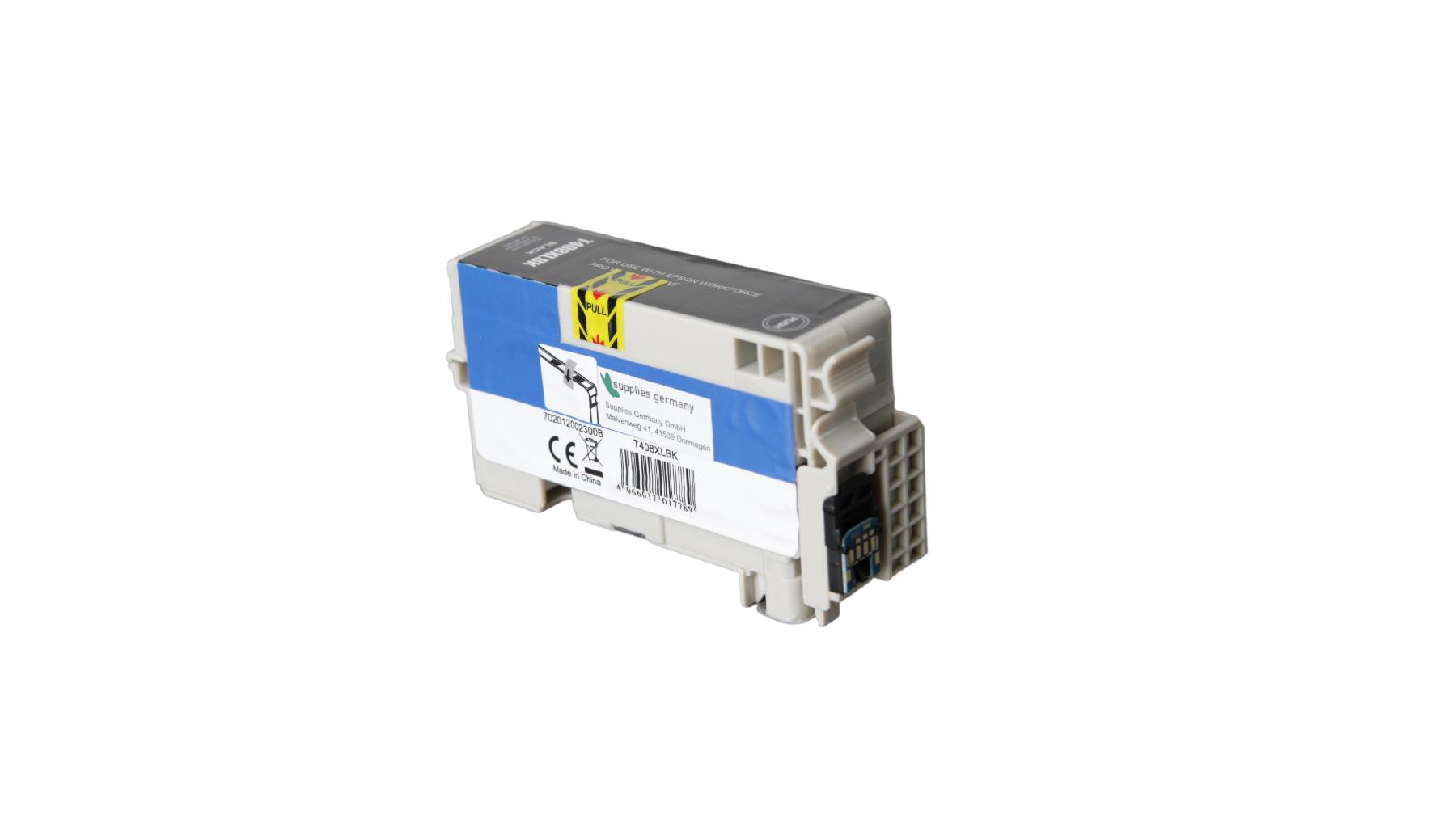 T408XLschwarz alternativ Tinte schwarz für Epson / C13T09K14010 / 2.200 Seiten