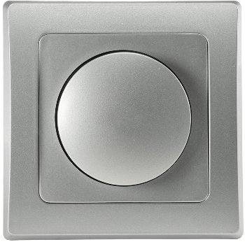 DELPHI Dimmer für LED Lampen - 250V~/ 3-60W, inkl. Rahmen, UP, silber
