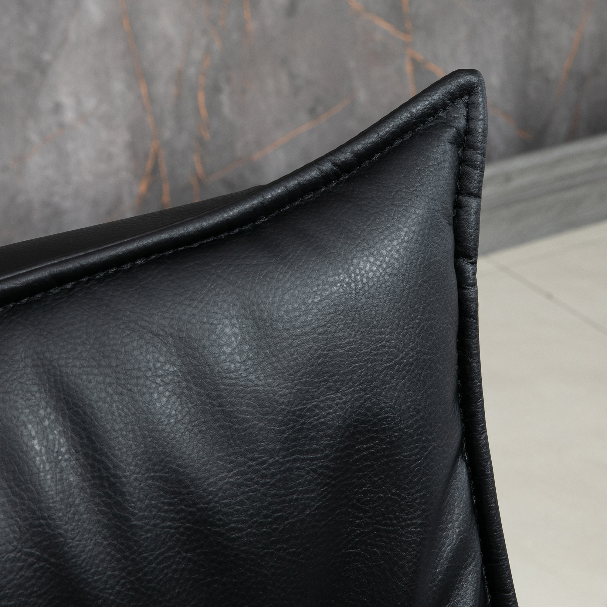 Relaxsessel mit Hocker, drehbar, neigbare Rückenlehne, Stahlrahmen, schwarz