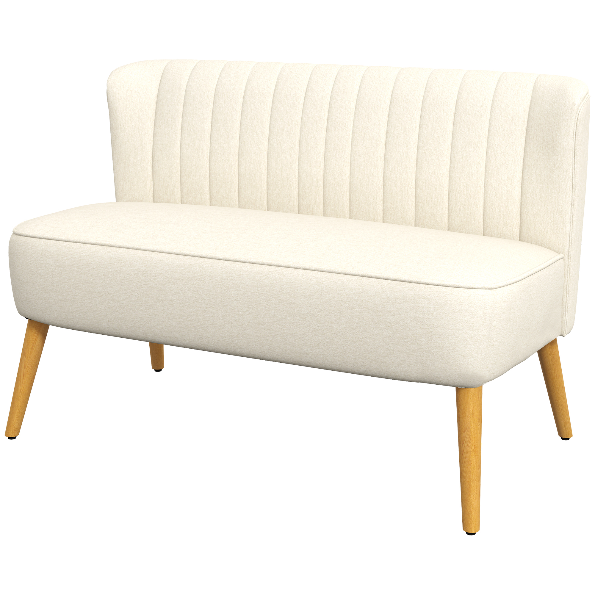 2-Sitzer Sofa, weiche Polsterung, pflegeleichter Bezug, bis 150 kg, 117 x 56,5 x 77 cm, Cremeweiß 2-Sitzer Sofa, weiche Polsterung, pflegeleichter Bezug, bis 150 kg, 117 x 56,5 x 77 cm, Cremeweiß