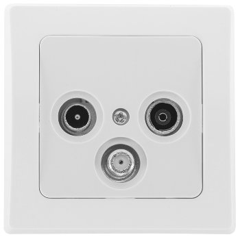 DELPHI Antennendose TV+Radio+Sat - inkl. Rahmen, UP, weiß