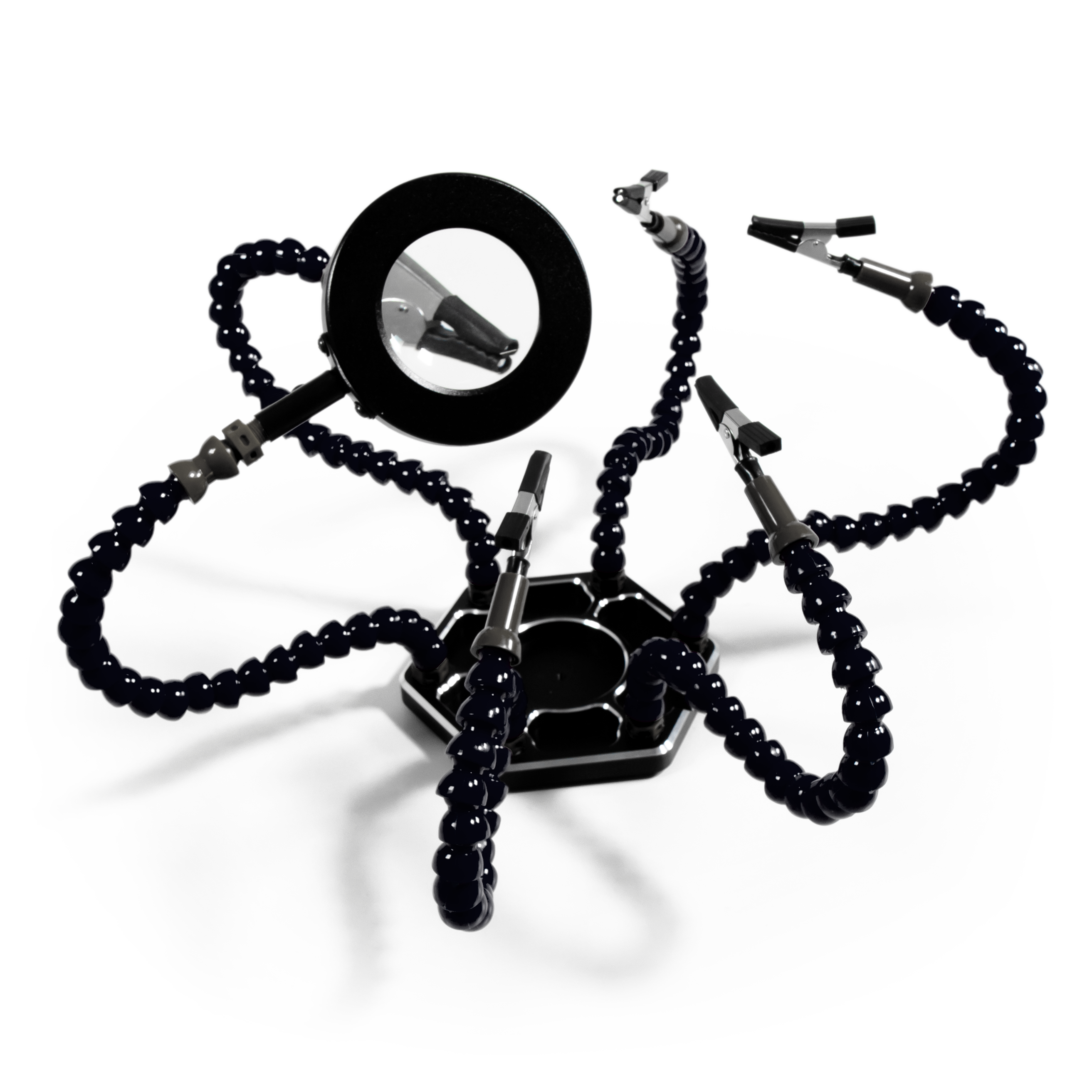 Helfende Hände McPower ''HM-6'' mit 6 Armen, LED-Lupenleuchte, sehr flexibel