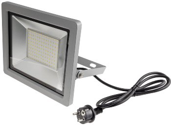 LED-Fluter SlimLine "CTF-SLT 99" silber, 100W, 9230lm, 4000K, neutralweiß, IP44 LED-Fluter SlimLine "CTF-SLT 99" silber, 100W, 9230lm, 4000K, neutralweiß, IP44