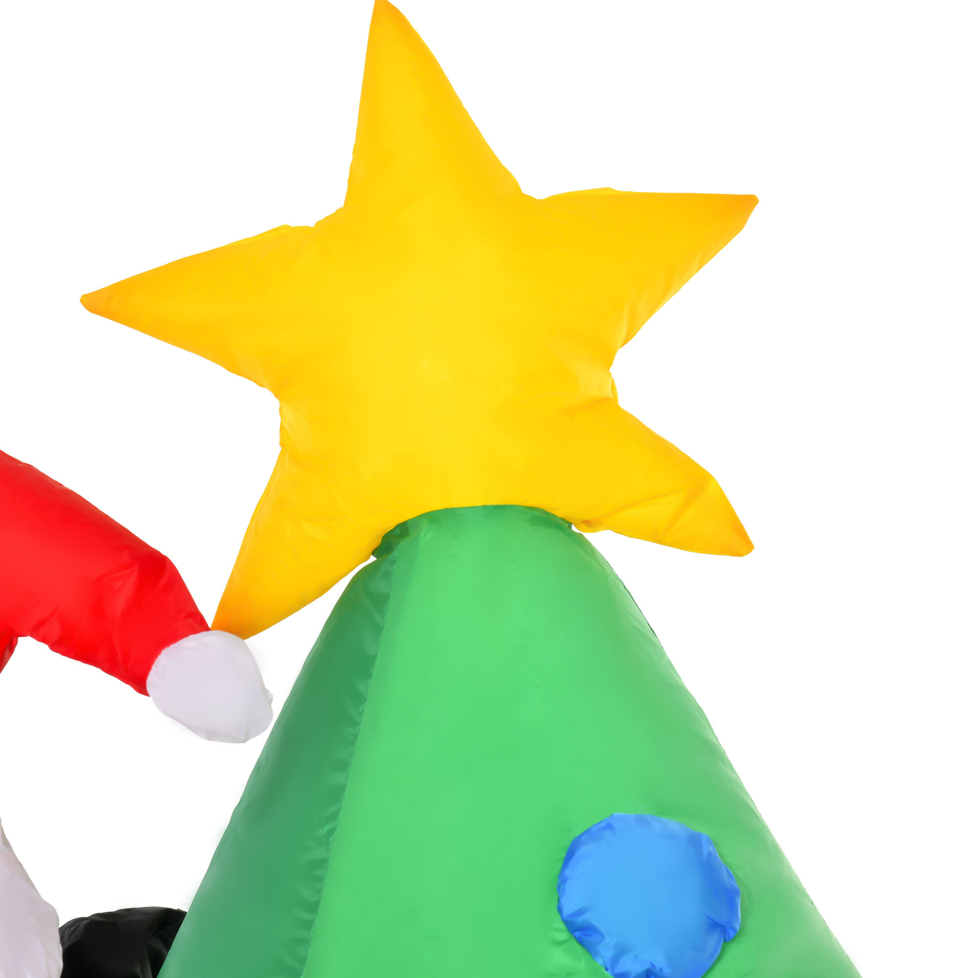 Aufblasbarer Weihnachtsbaum, Weihnachtsdekoration, 1,8 m, inkl, Gebläse, 123 cm x 85 cm x 180 cm, Grün + Rot