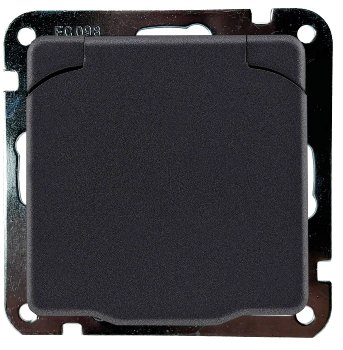 MILOS Schutzkontakt-Steckdose IP40 - 250V~/ 16A, mit Deckel, UP, anthrazit