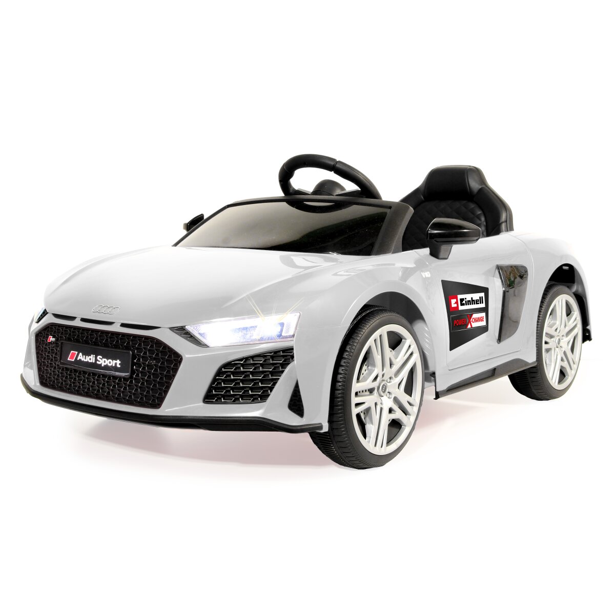 Kinderfahrzeug Audi R8 Spyder 18V weiß Einhell Power X-Change inkl. Starter Set