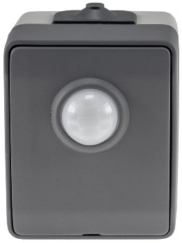 NUQUI Feuchtraum PIR Bewegungsmelder - 120°, bis 6m,  250V~, 2-500W, IP54