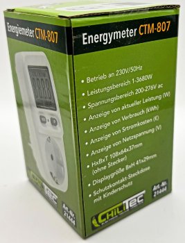 Energiekosten-Messgerät "CTM-807" - LC-Display, Messung bis zu 3600W