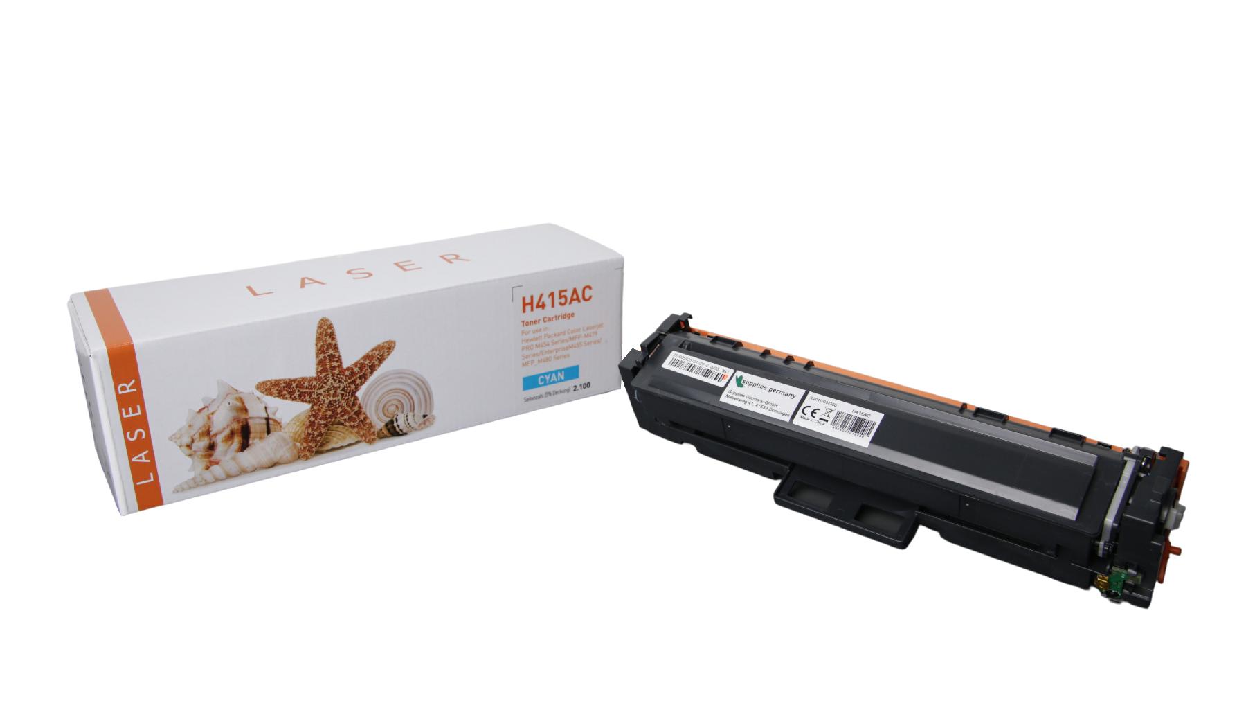 415AC alternativ Toner Cyan für HP / W2031A / 2.100 Seiten