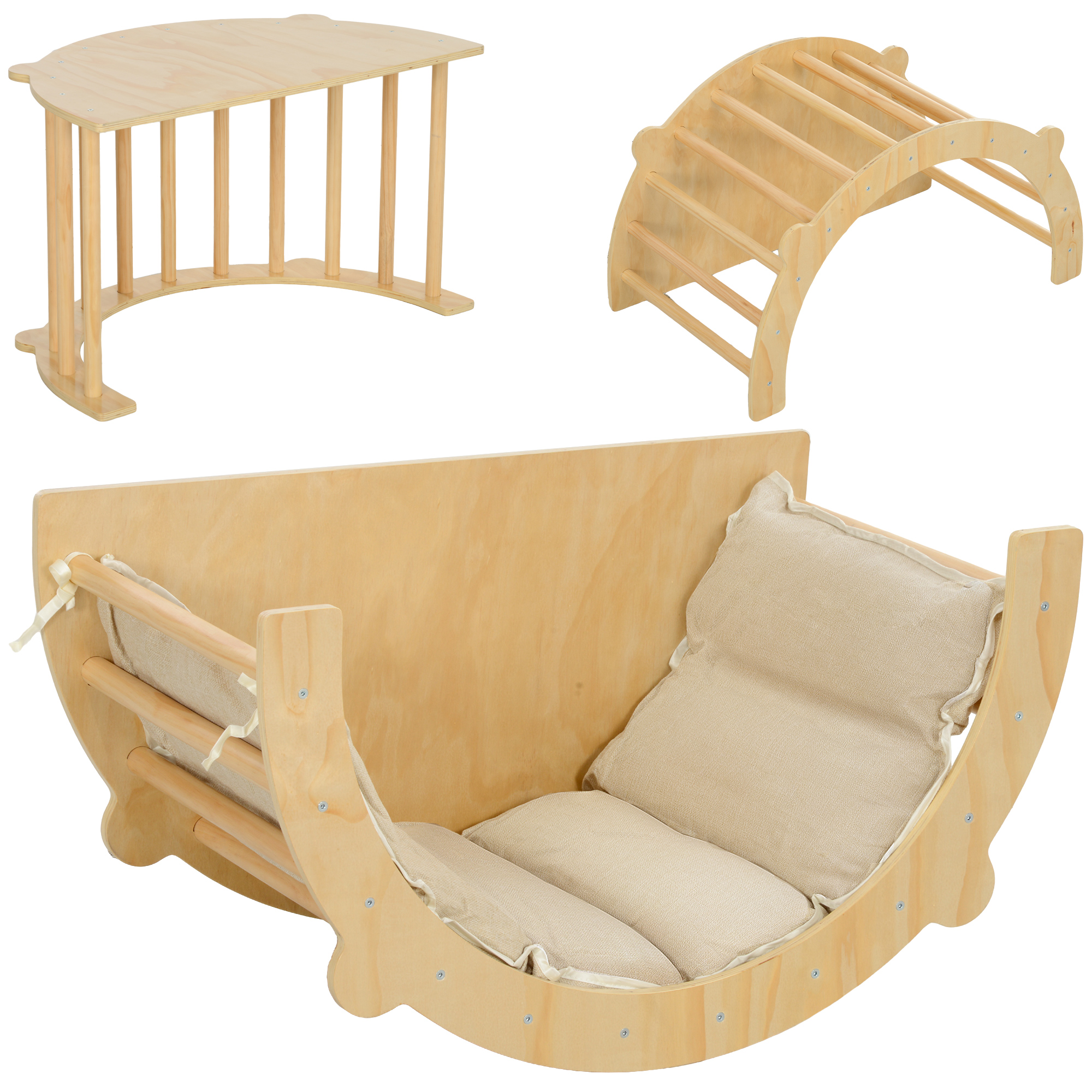 Kletterbogen, Wippe, Leiter, Schaukel mit Polster, für 1,5-4 Jahre, bis 50 kg