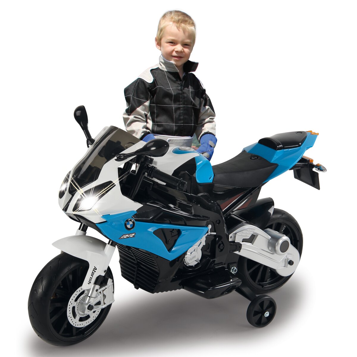 Elektro-Kinderfahrzeug Motorrad BMW S1000RR blau 12V