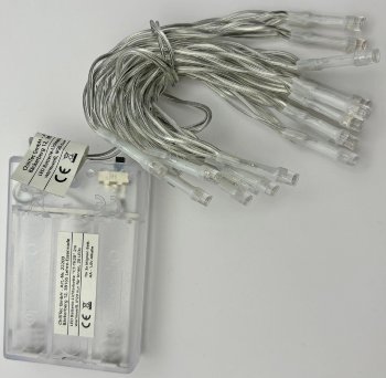 LED Batterie-Lichterkette "CT-BK20" 2m - warmweiß, transp. Kabel, 20 LEDs