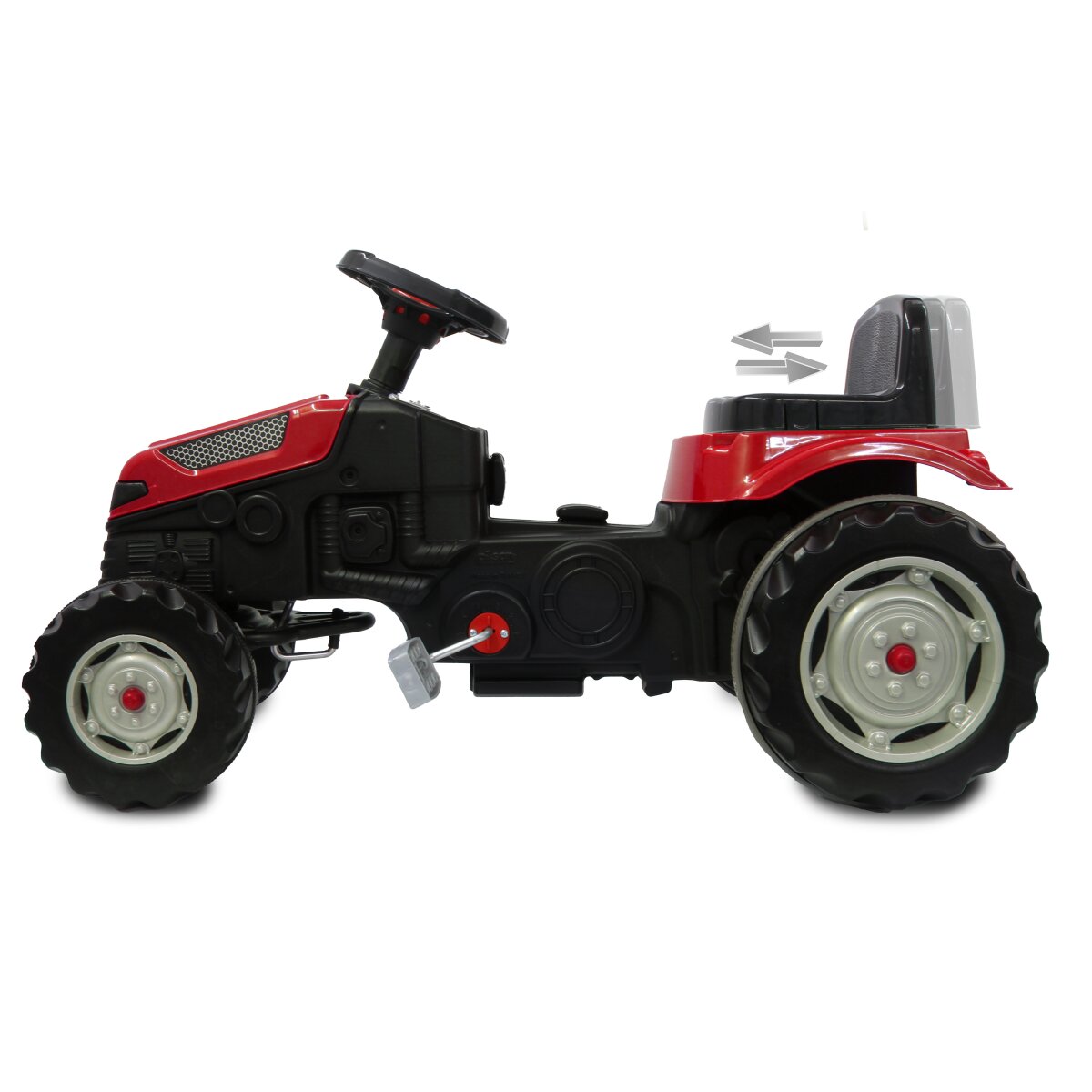 Trettraktor mit Hänger Strong Bull rot