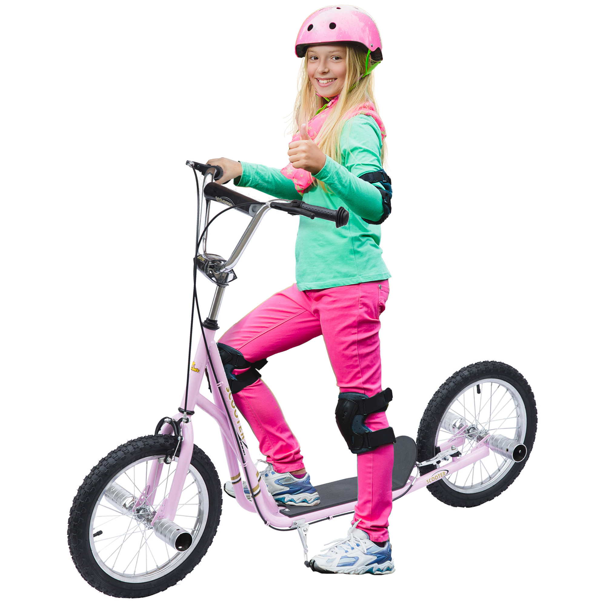 Kinderroller mit Luftreifen Kickscooter Scooter Tretroller Cityroller für Kinder Kickboard 16 Zoll ab 5 Jahre Höhenverstellbar Rosa 143 x 58 x 92-100 cm Kinderroller mit Luftreifen Kickscooter Scooter Tretroller Cityroller für Kinder Kickboard 16 Zoll ab 5 Jahre Höhenverstellbar Rosa 143 x 58 x 92-100 cm