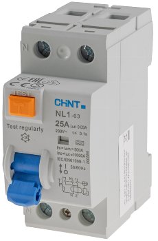 FI Fehlerstrom-Schutzschalter 30mA, 25A, 2-polig für DIN Trägerschiene