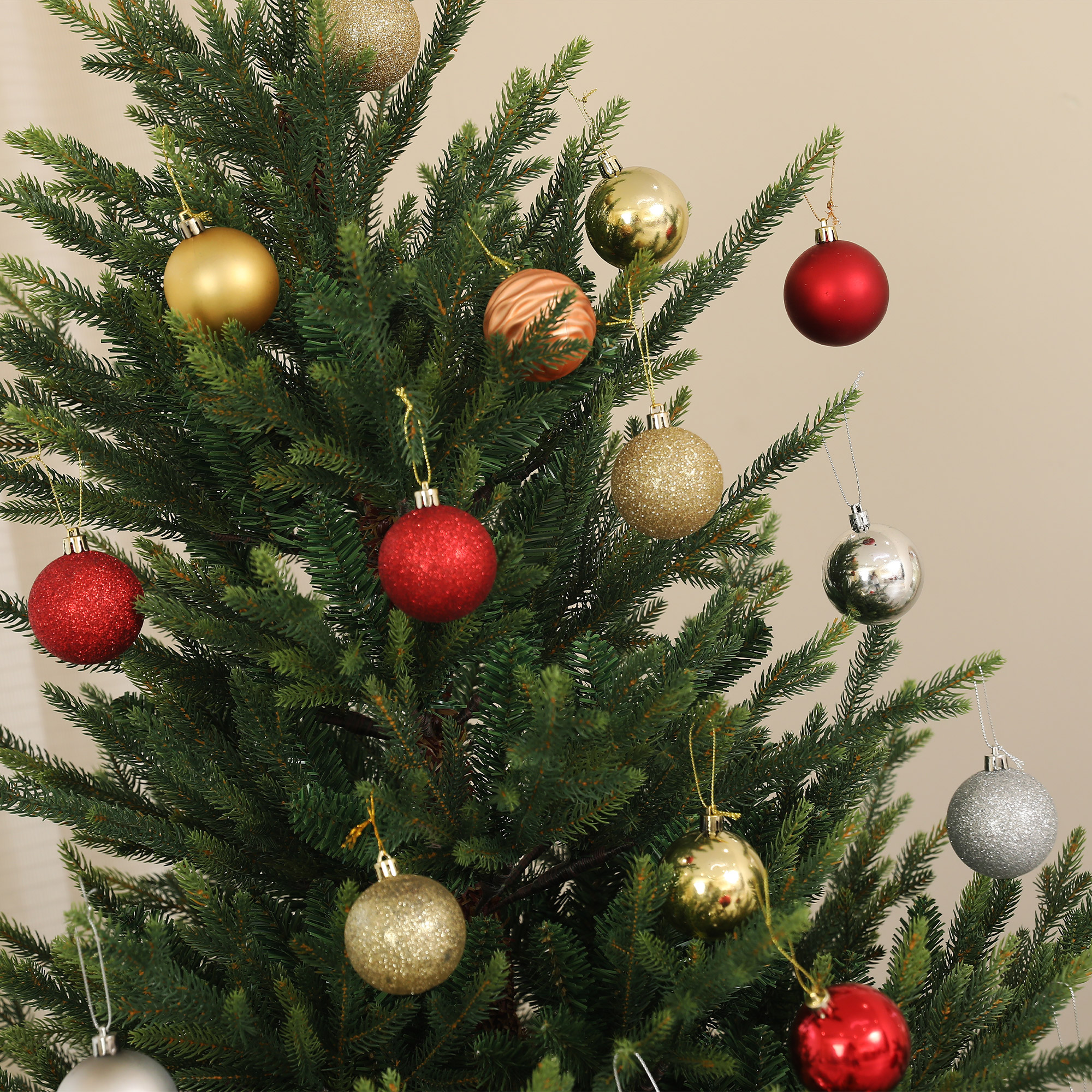 Künstliche norwegische Fichte, Weihnachtsbaum mit 1046 Spitzen, Metallsockel, Grün