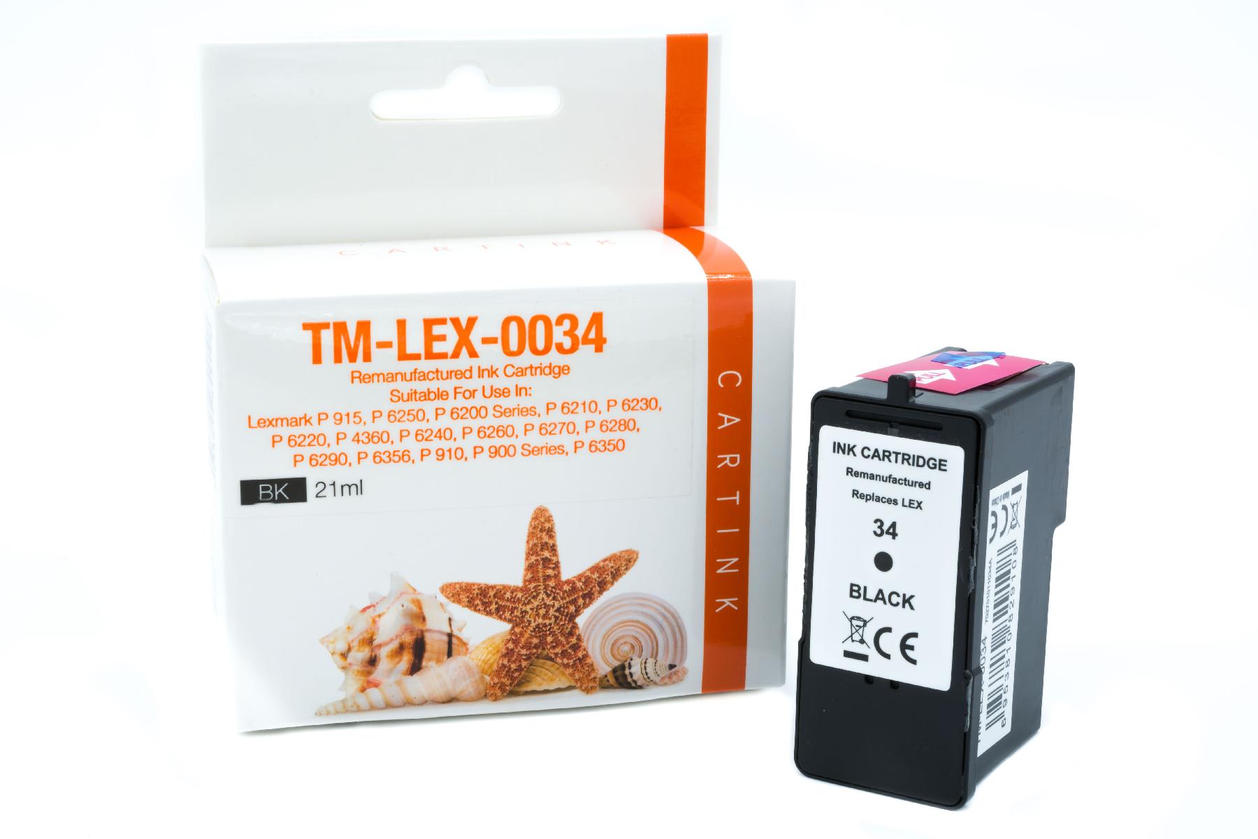 0034 Refill Tinte black Lexmark / 18CX032 /18C0034E / 21ml