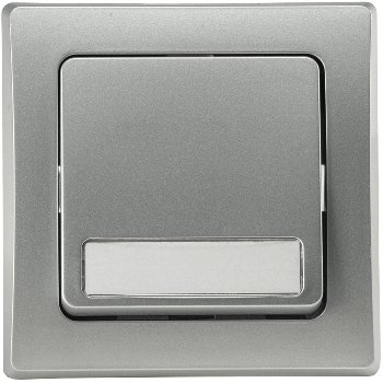 DELPHI Taster mit Namensschild - 0-250V~/ 10A, inkl. Rahmen, UP, silber