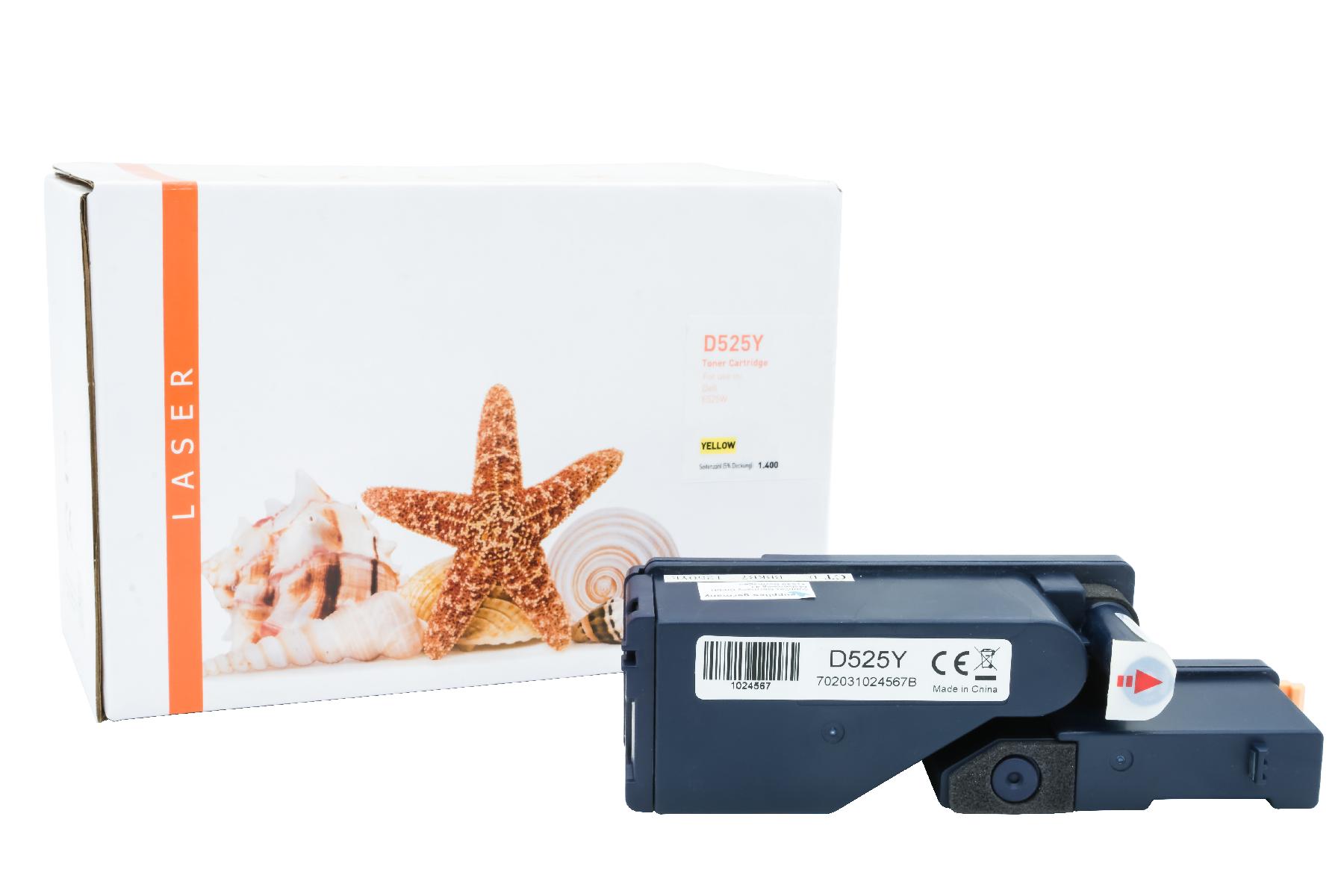 DELLE525Y alternativ Toner yellow Dell / MWR7R / 1.400 Seiten