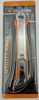 Abbrechmesser mit 18mm-Klinge - Ergo-Griff mit Metallschaft + 2 Klingen