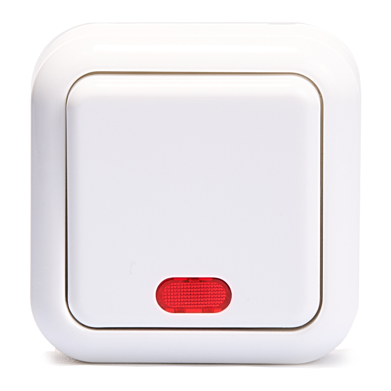 Schalter McPower ''Finery'', 250V/10A, AP, weiß, mit Kontrollleuchte