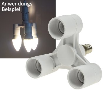 E14-Fassung "Triple", 3-fach Adapter - auf 3x E14-Schraubfassungen