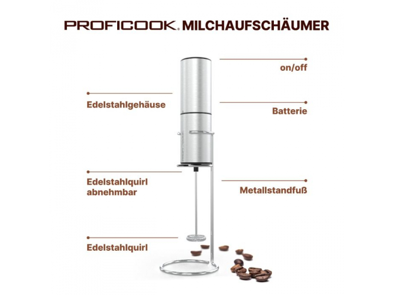 Proficook Milchaufschäumer PC-MS 1273 Edelstahl