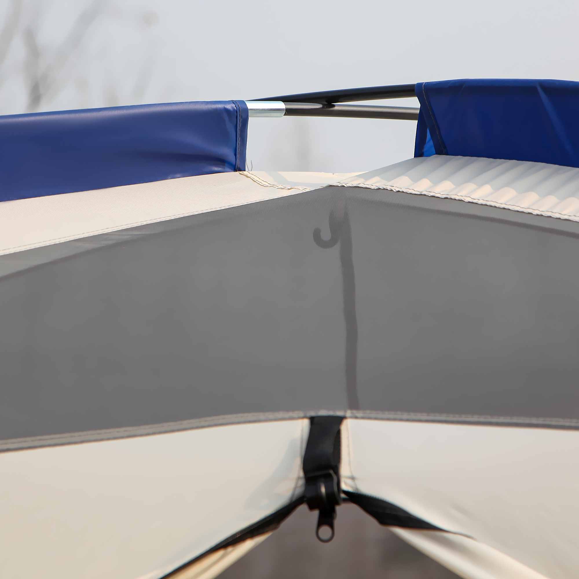 Camping Zelt 6-8 Personen Zelt Familienzelt mit Vorraum 2 Fenster Kuppelzelt Kunstleder3000mm für Trekking Festival Glasfaser Blau 518 x 487 x 237 cm