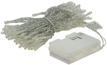 LED Batterie-Lichterkette "CT-TK100" 10m - warmweiß, IP44, 100 LEDs, mit 6Std.Timer
