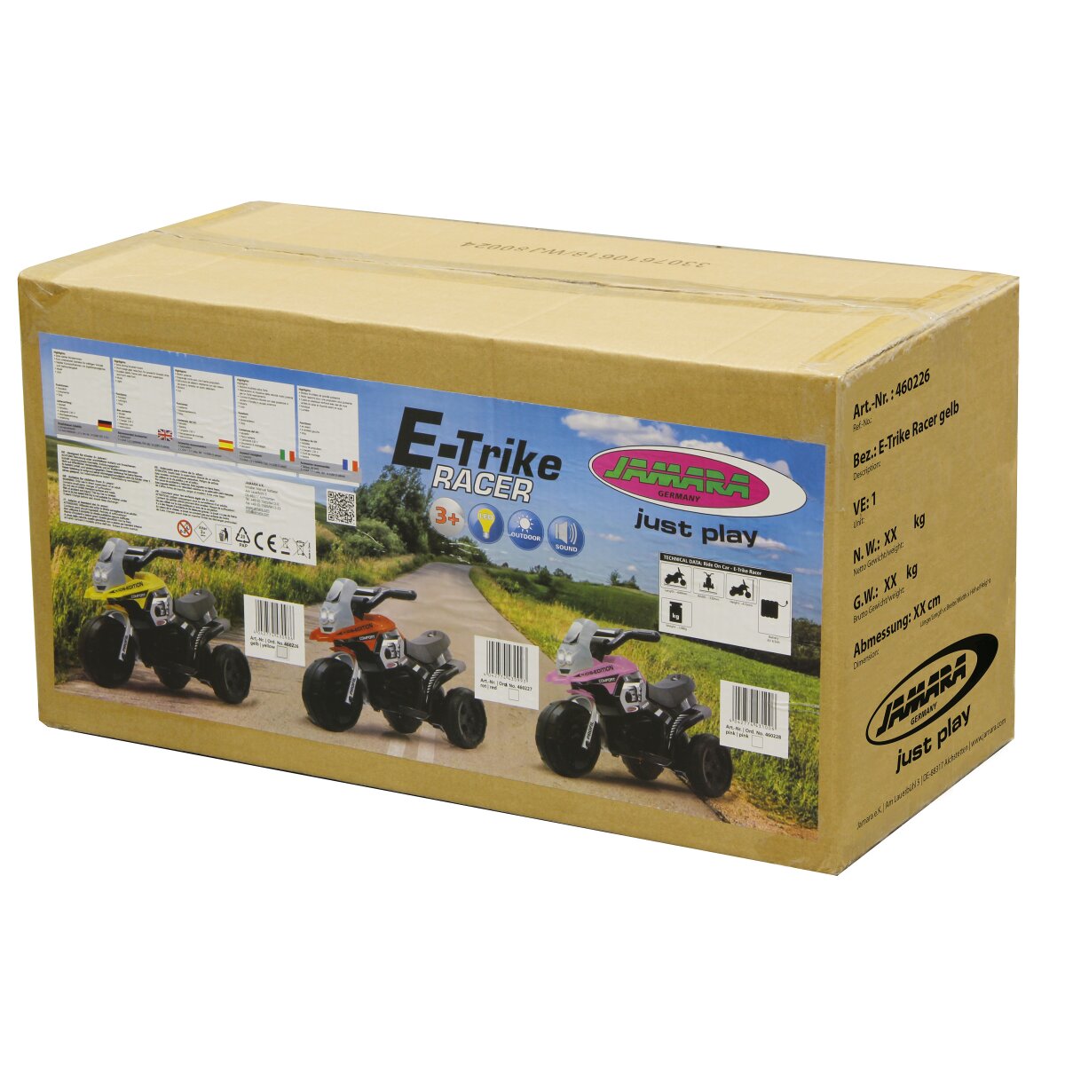 Kinderfahrzeug E-Trike Racer gelb