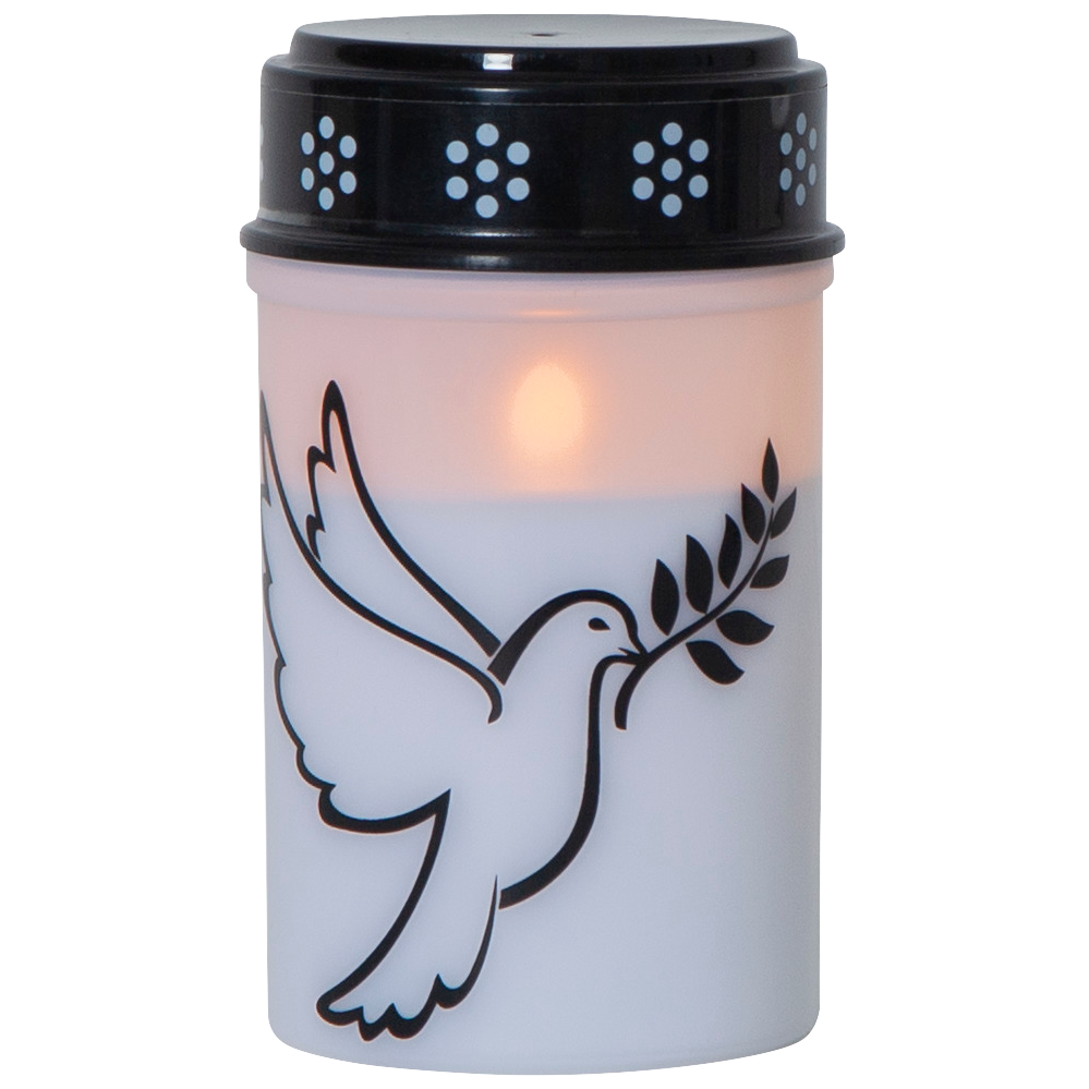 LED-Grablicht ''Dove'', weiß mit Taubenmotiv, warmweiß, 12,5x7,5cm, outdoor