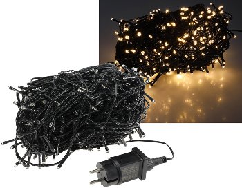 LED Aussen-Lichterkette "CT-ALK400" 40m - warmweiß, Kabel schwarz, IP44, 400 LEDs
