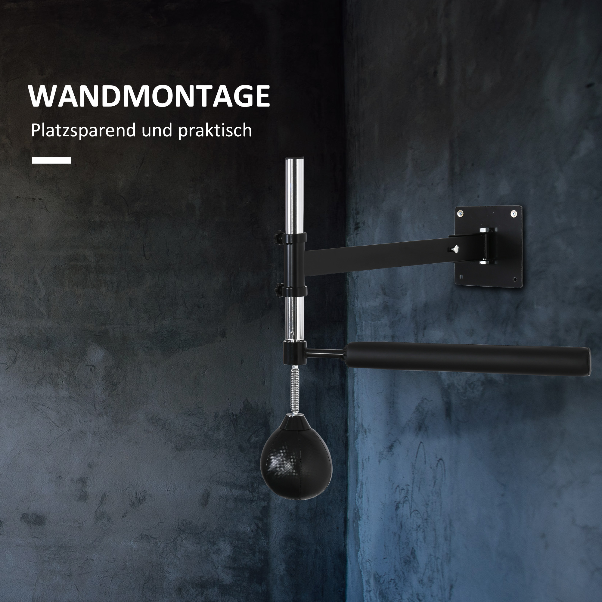 Boxgestell, mit Speedball, drehbarer Reflexstange, höhenverstellbar, klappbar, Stahl, 79 x 72 x 20cm