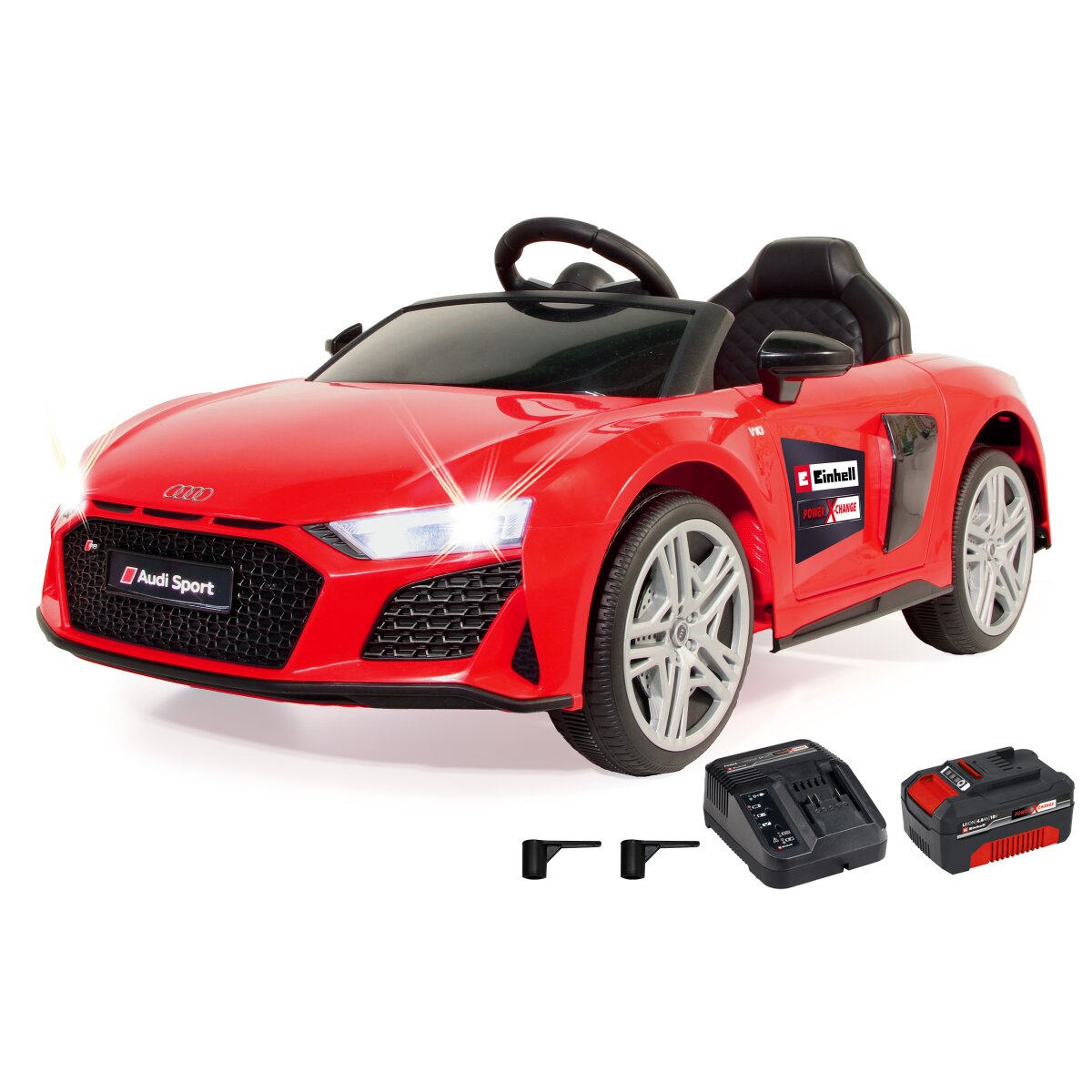 Kinderfahrzeug Audi R8 Spyder 18V rot Einhell Power X-Change inkl. Starter Set