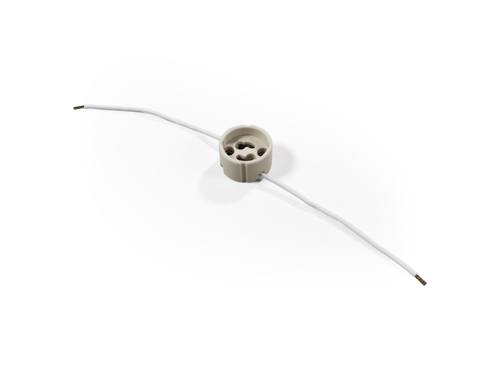 Lampenfassung McShine, GU10, 10cm Kabel, max. 250V/100W, seitlicher Kabelausgang