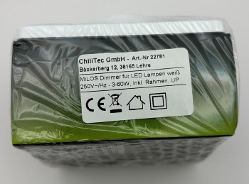 MILOS Dimmer für LED Lampen weiß matt - 250V~/ 3-60W, inkl. Rahmen, UP