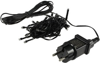 LED Aussen-Lichterkette "CT-ALK040" 4m - warmweiß, Kabel schwarz, IP44, 40 LEDs