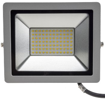 LED-Fluter SlimLine "CTF-SLT 50" silber - 50W, 5220lm, 4000K, neutralweiß, IP44