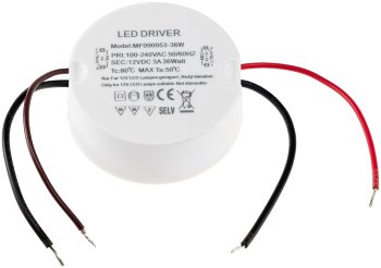 LED-Trafo "CT-36E", 0,5-36W, rund / Ein 220-240V, Aus 12V= Konstantspannung